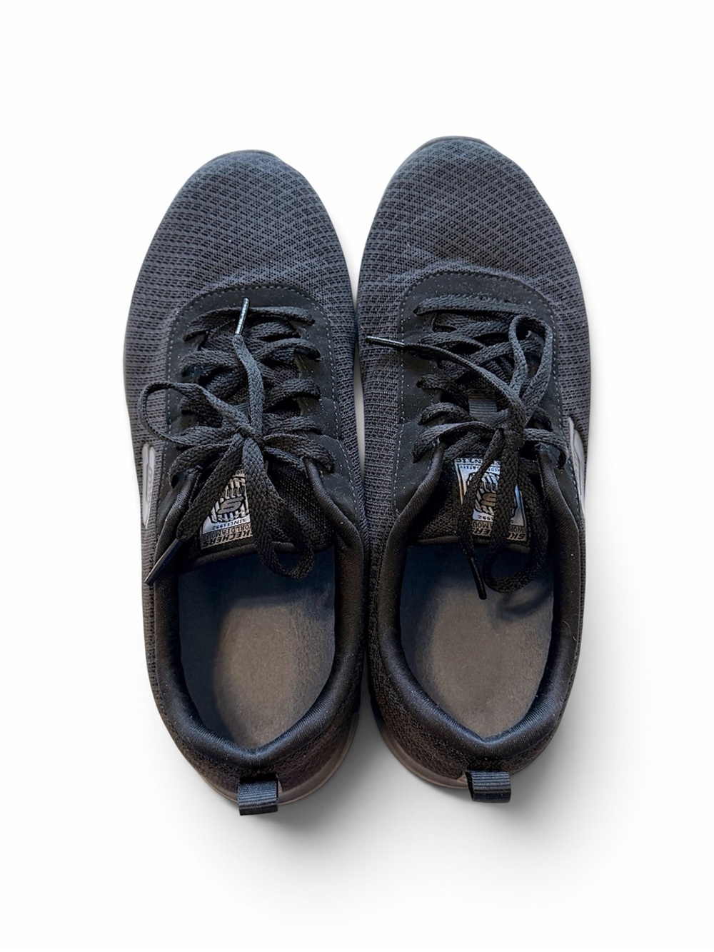 Sketchers Work SLIP RESISTANT lace up mesh knit black women's sneakers sz 7